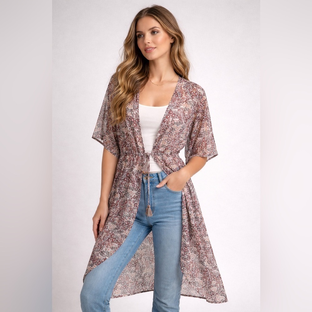 Liberty Love Vintage Y2K Sheer Kimono Blouse Size L | Cottagecore Boho Fairy